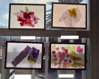 完成作品「りんご」「月見」「さつまいも」「紅葉」